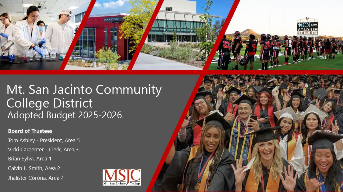 MSJC Board of Trustees Adopts 2025-2026 Budget