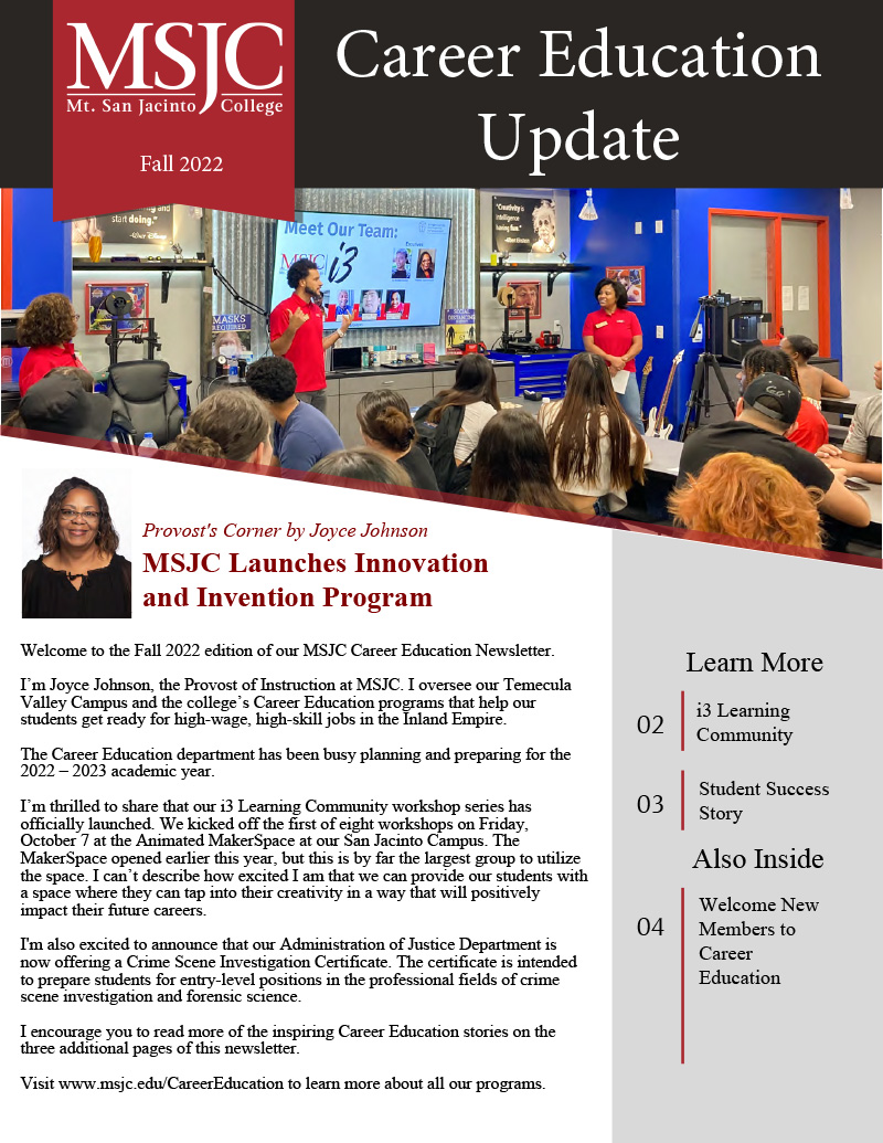 Career Education Mt. San Jacinto College