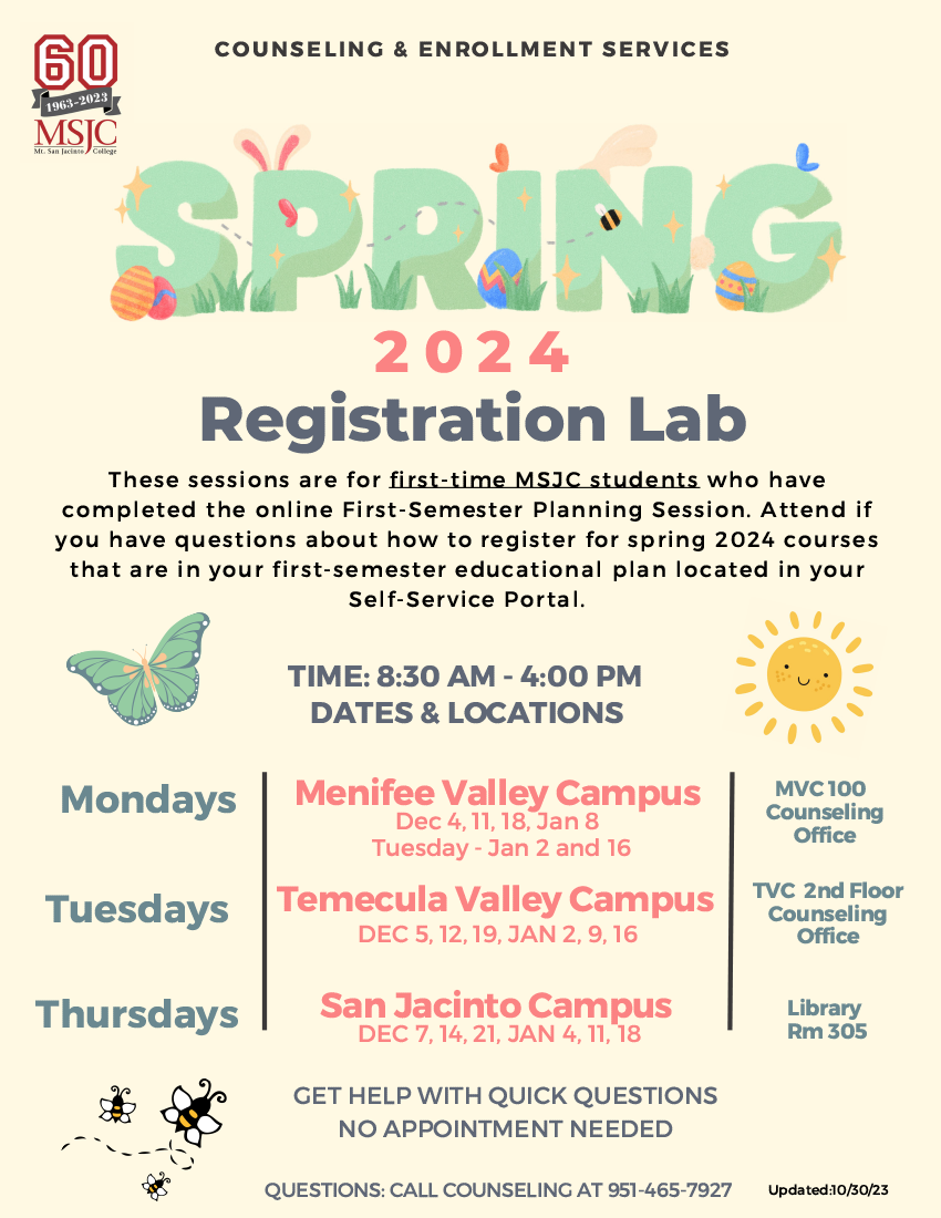Registration Labs for Spring