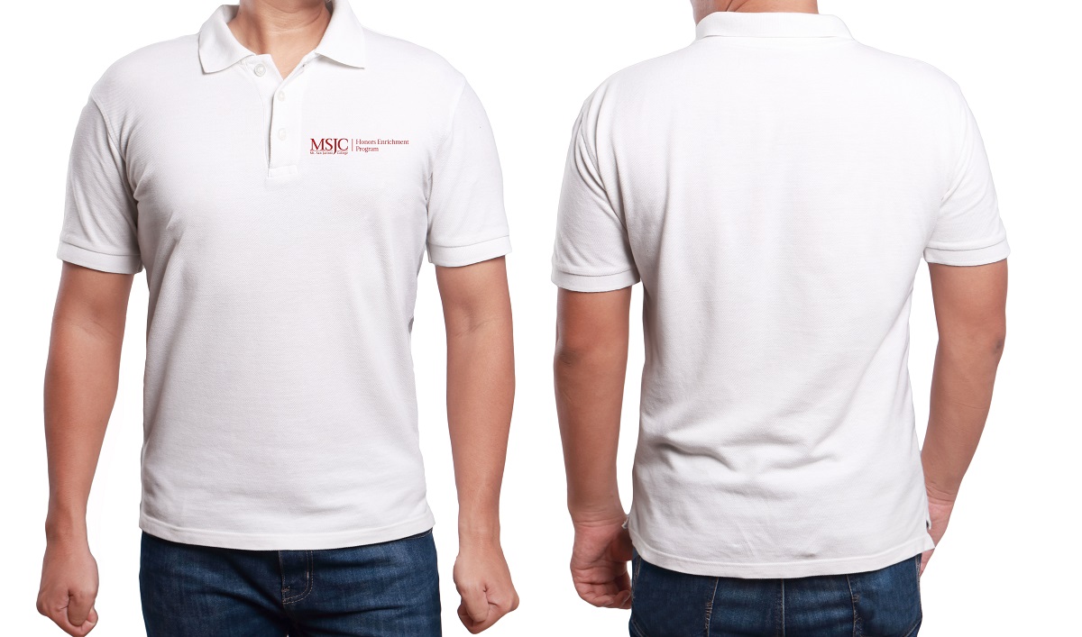 white polo with logo