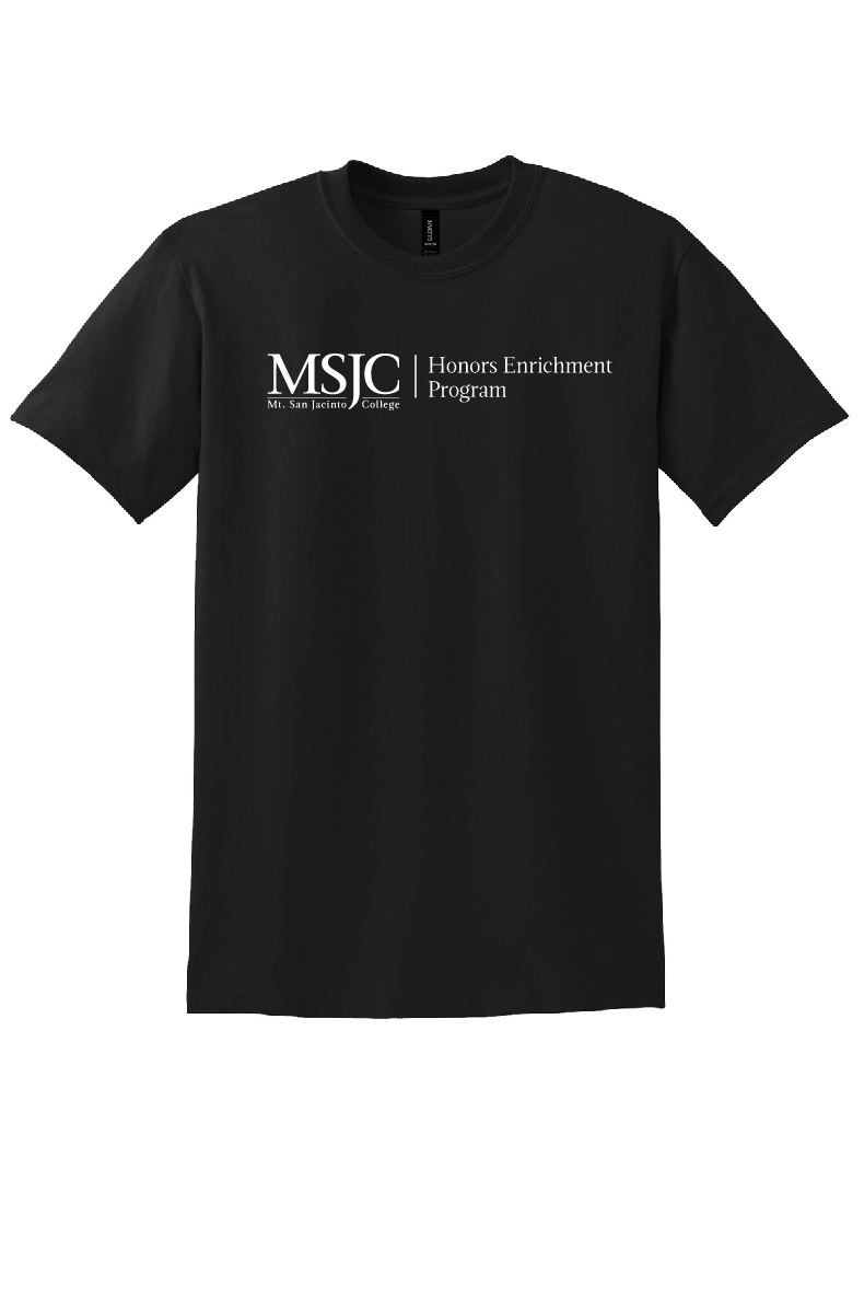 black t-shirt with white