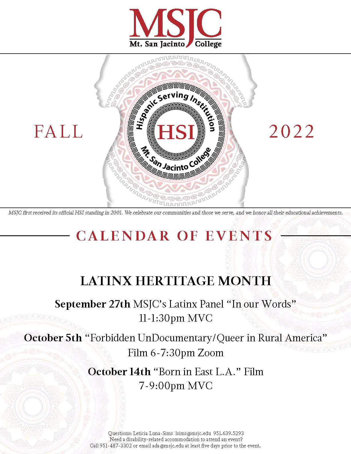 Latinx Heritage Month Mt. San Jacinto College
