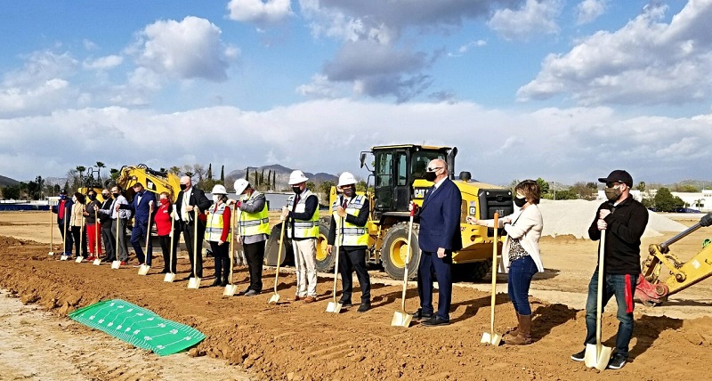 MSJC Board members and administrators ceremoniously break ground