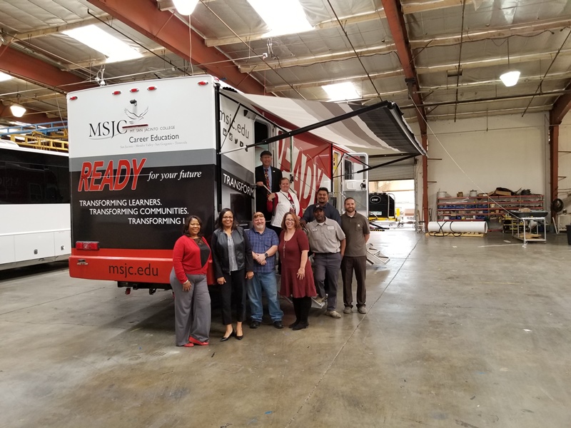 MSJC Career Ed and other team members with the new Mobile Career Center