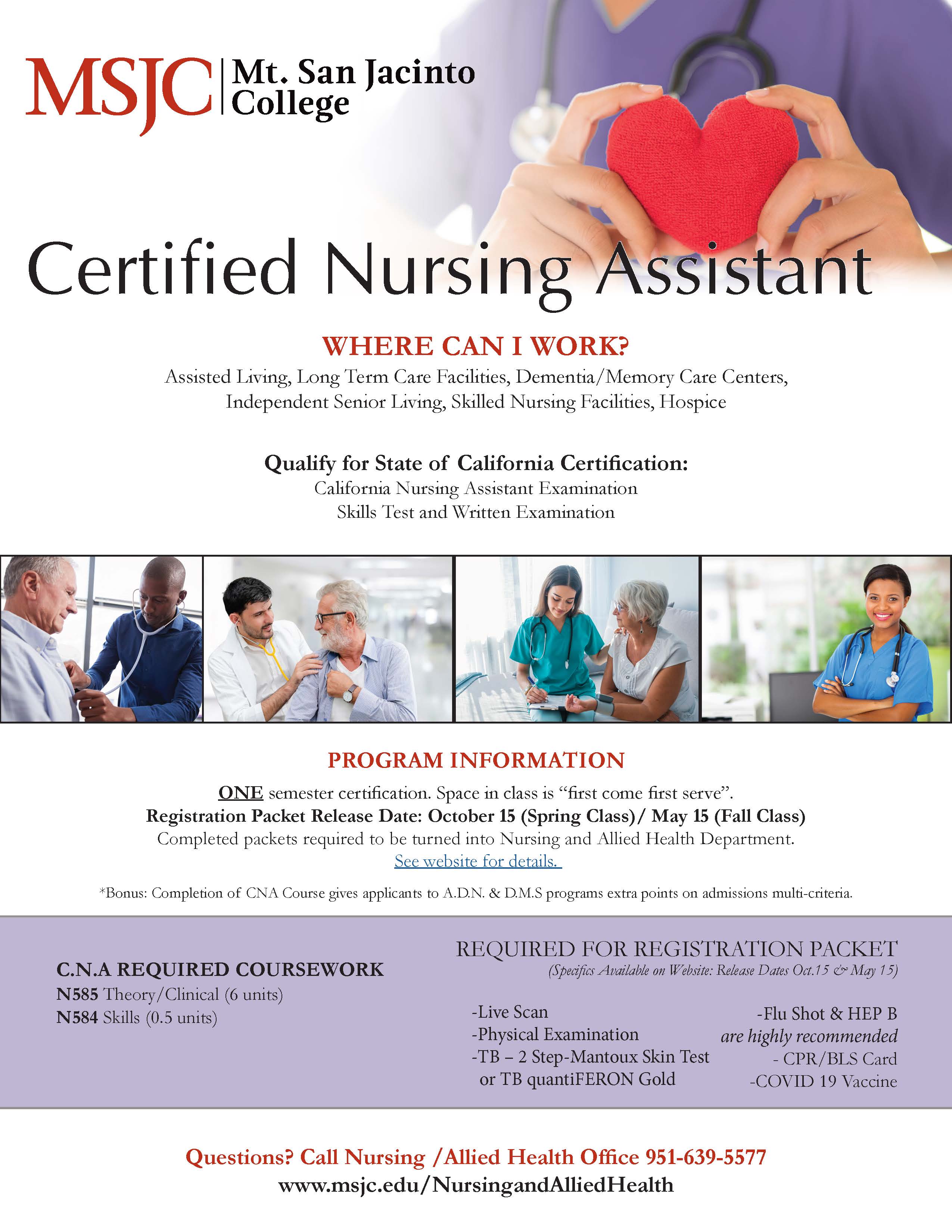 Certified Nursing Assistant Mt. San Jacinto College