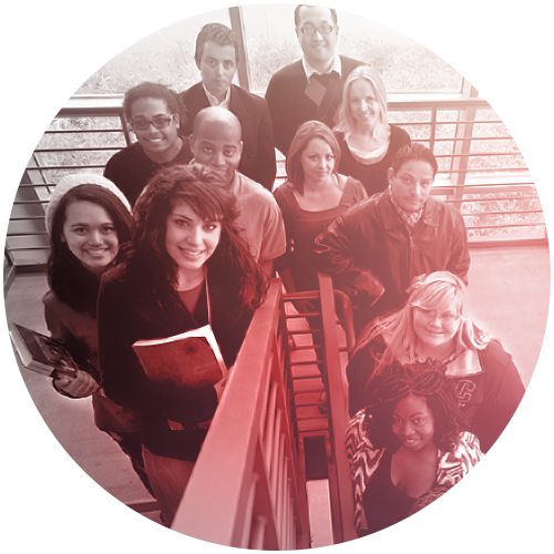 Group of students on the staircase