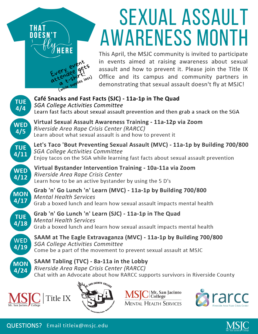 Sexual Assault Awareness Month flyer