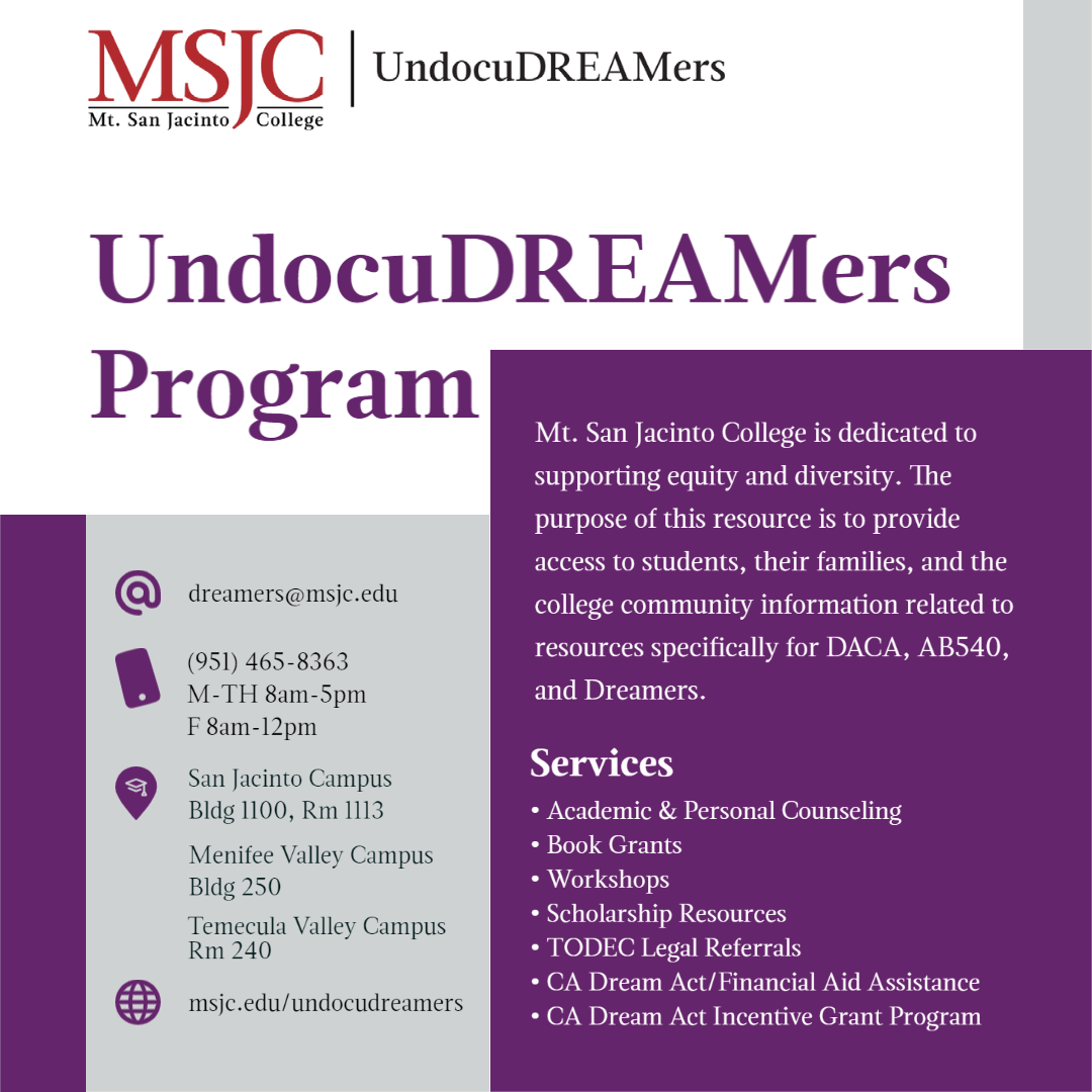 UndocuDREAMers program at MSJC